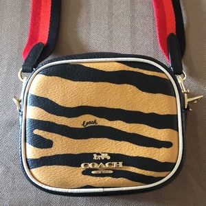 NWT COACH tiger print mini C6953
